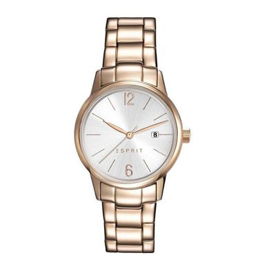 Esprit Damen Uhr Armbanduhr Abbie Edelstahl Rosé ES100S62014