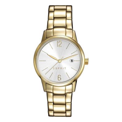 Esprit Damen Uhr Armbanduhr Abbie Edelstahl Gold ES100S62013