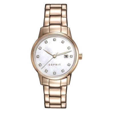 Esprit Damen Uhr Armbanduhr Blake Edelstahl Gold ES100S62010