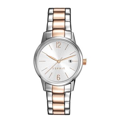 Esprit Damen Uhr Armbanduhr Abbie Edelstahl bicolor ES100S62016