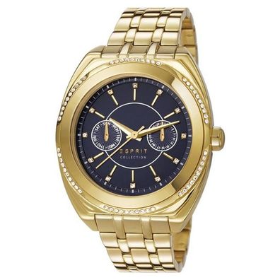 Esprit Damen Uhr Armbanduhr Clymene Edelstahl Gold EL102072F05