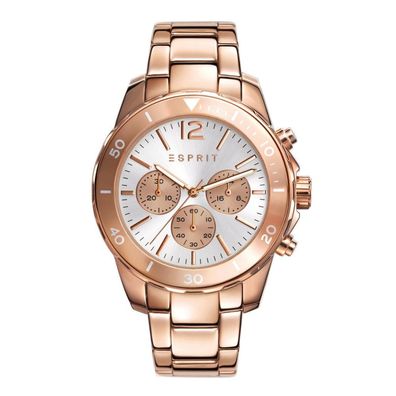 Esprit Damen Uhr Armbanduhr Haylee Edelstahl Chrono Rosé ES108262006