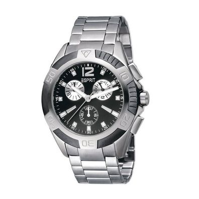 Esprit Herren Uhr Armbanduhr Full Activity Black Edelstahl Chrono ES100461001