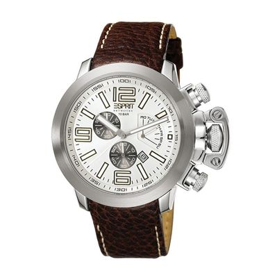 Esprit Collection Herren Uhr Armbanduhr Chrono Uranos Leder EL900211002