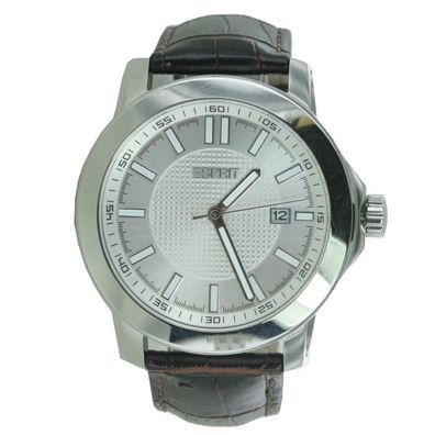 Esprit Herren Uhr Armbanduhr Moon Ray Leder ES101851011
