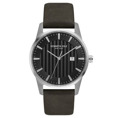 Kenneth Cole New York Herren-Armbanduhr Analog Quarz Leder KC15204002