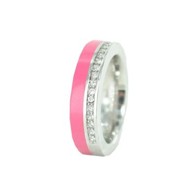 Esprit Damen Ring Edelstahl Marin 68 glam silber / pink ESRG11565B