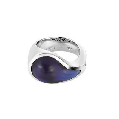 Esprit Damen Ring Edelstahl silber drip drop blau ESRG11567B1