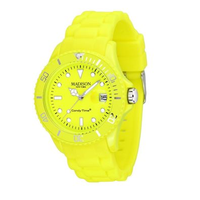 Candy Time by Madison New York Uhr Unisex U4503-50-1 neon gelb