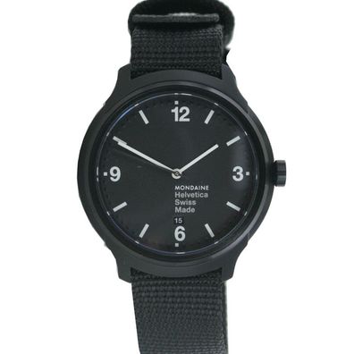 Mondaine Herren Uhr Helvetica No1 Bold Armbanduhr MH1. B1221. NB Textil
