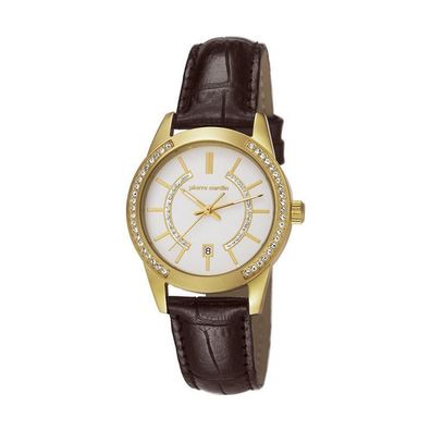 Pierre Cardin Damen Uhr Armbanduhr TROCA LADY Gold Leder PC106582F09