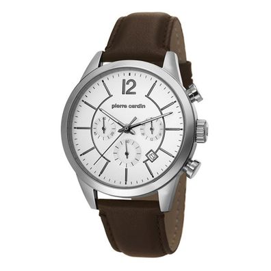 Pierre Cardin Herren Uhr Armbanduhr Chrono TROCA Leder PC106591F02