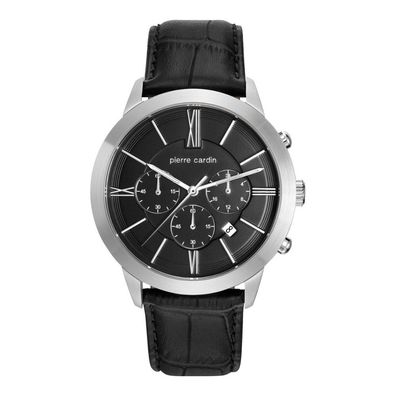 Pierre Cardin Herren Uhr Armbanduhr Chrono Couture Leder PC105891F10