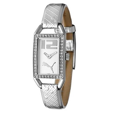 Puma Uhr Armbanduhr Damen White Crystal Shiny Silver PU101662001