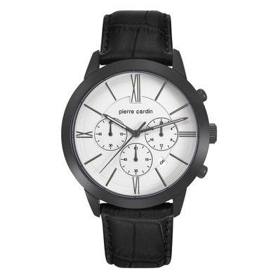 Pierre Cardin Herren Uhr Armbanduhr Chrono Couture Leder PC105891F12