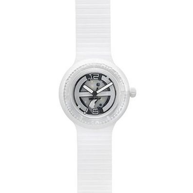 Hip Hop Uhr Armbanduhr Silikonuhr Ghost 40 mm weiss HWU0122