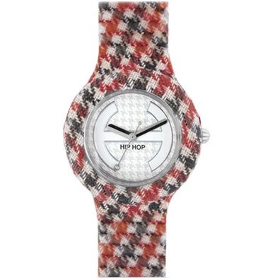 Hip Hop Uhr Silikonuhr Pied de Poule small HWU0373 alors c'est rouge NEU