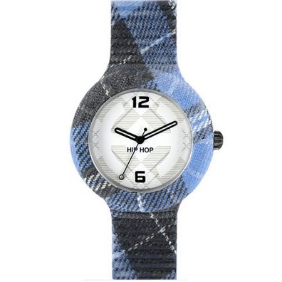 Hip Hop Uhr Silikonuhr Tartan large HWU0378 dundee blue