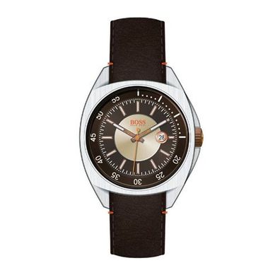 Hugo Boss Orange Herren Uhr Armbanduhr Leder Analog 1512294 NEU