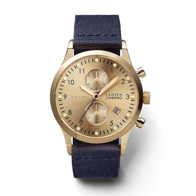 Triwa Unisex Uhr Armbanduhr LCST103-CL060713 Gold Lansen Chrono Leder