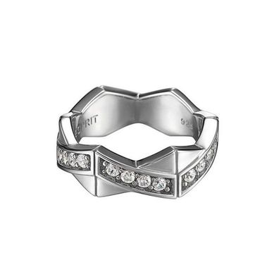 Esprit Damen Ring Silber Zirkonia Crossroads ESRG91522A1