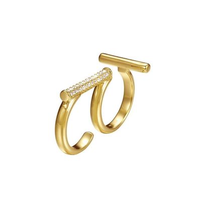 Joop Damen Ring Edelstahl gold Delicate Doppelring JPRG00006B1
