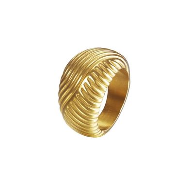 Joop Damen Ring Edelstahl Silber Gold Waves JPRG10609B