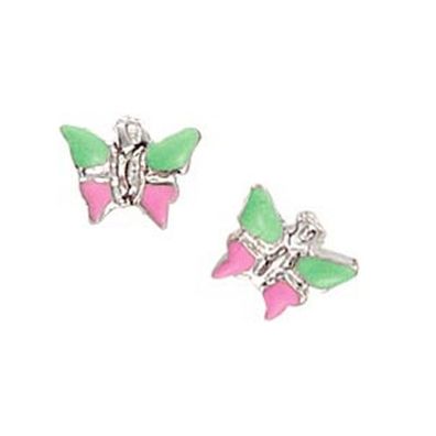 Scout Kinder Ohrringe Ohrstecker Silber Schmetterling grün/ rosa Mädchen 262128100