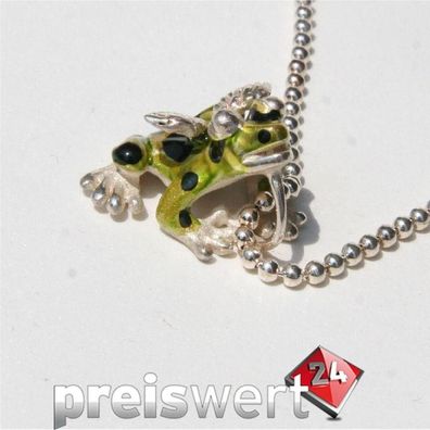 Drachenfels Kette Silber + Anhänger 'Flying Frog' NEU