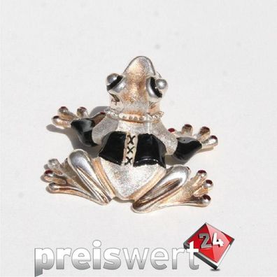 Drachenfels 925 Silber goldplattiert Anhänger 'Lilly Frog' D FRO 37-4 AGG