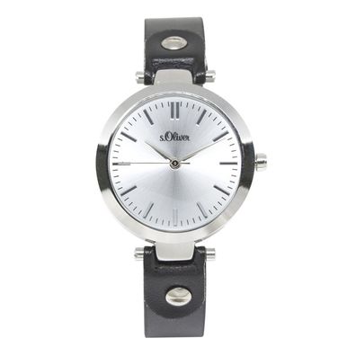 s. Oliver Damen-Armbanduhr Analog Quarz Leder SO-15093-LQR