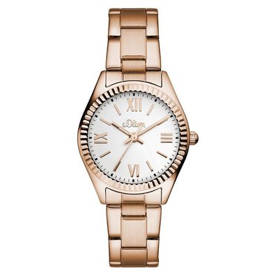 s. Oliver Damen-Armbanduhr Analog Quarz IP Rosé SO-15110-MQR