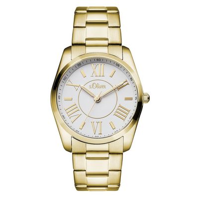 s. Oliver Damen-Armbanduhr Analog Quarz IP Gold SO-15114-MQR