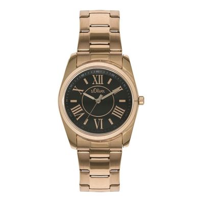 s. Oliver Damen-Armbanduhr Analog Quarz IP Rosé SO-15119-MQR