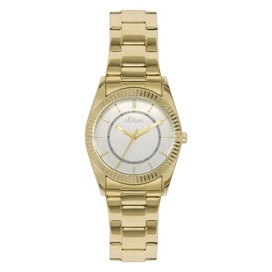 s. Oliver Damen-Armbanduhr Analog Quarz IP Gold SO-15138-MQR