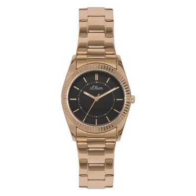 s. Oliver Damen-Armbanduhr Analog Quarz IP Rosé SO-15141-MQR