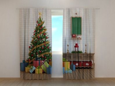 Fotogardine Weihnachtsgeschenk, Vorhang bedruckt, Fotovorhang mit Motiv, nach Maß