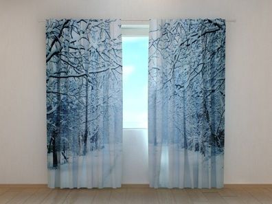 Fotogardine Winter Park, Vorhang bedruckt, Fotovorhang mit Motiv, nach Maß