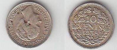 10 Cents Silber Münze Niederlande 1938