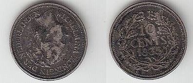 10 Cents Silber Münze Niederlande 1935