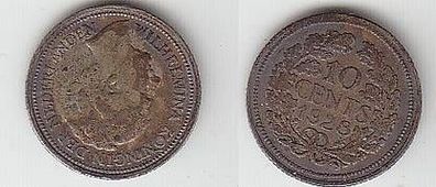10 Cents Silber Münze Niederlande 1928
