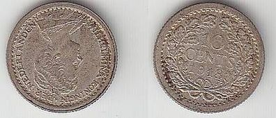 10 Cents Silber Münze Niederlande 1918