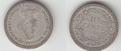 10 Cents Silber Münze Niederlande 1914