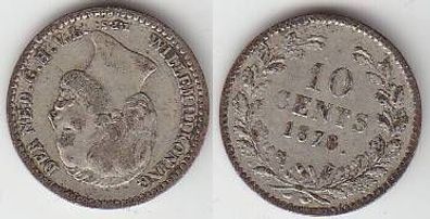 10 Cents Silber Münze Niederlande 1878