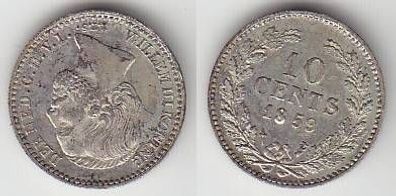 10 Cents Silber Münze Niederlande 1859