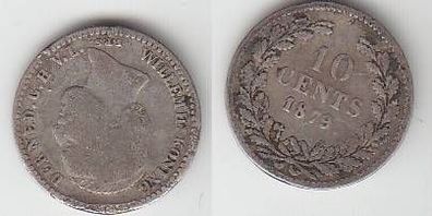 10 Cents Silber Münze Niederlande 1879