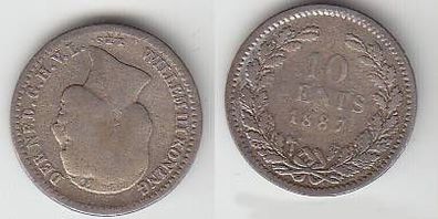 10 Cents Silber Münze Niederlande 1887