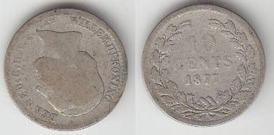10 Cents Silber Münze Niederlande 1877