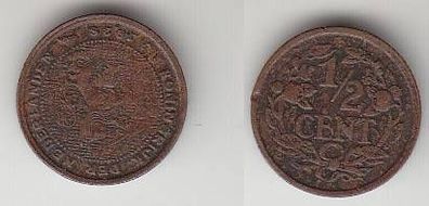 1/2 Cent Kupfer Münze Niederlande 1928