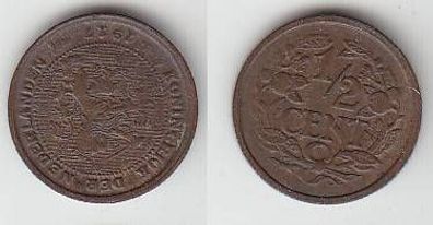 1/2 Cent Kupfer Münze Niederlande 1917